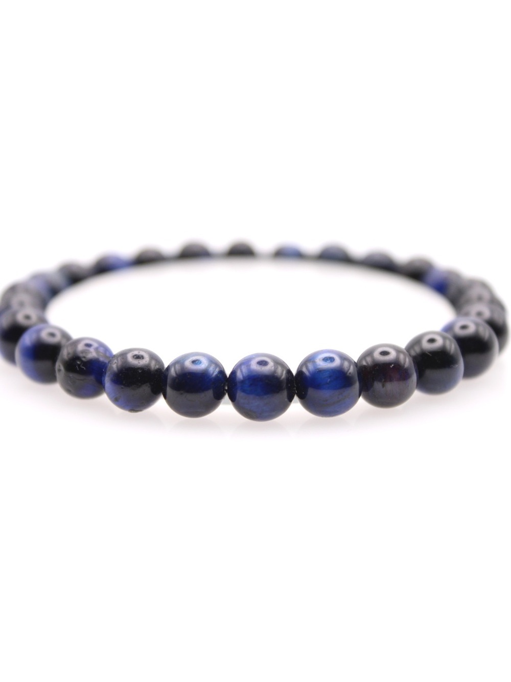 Men's Blue Tiger Eye Stretch Bracelet - Classic Navy Style